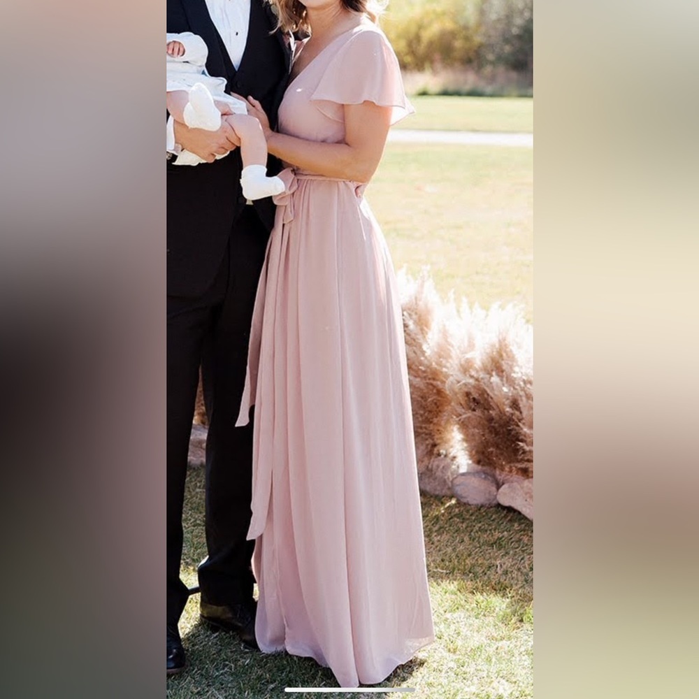 Revelry Full length Modest bridesmaid dress. Size 8.